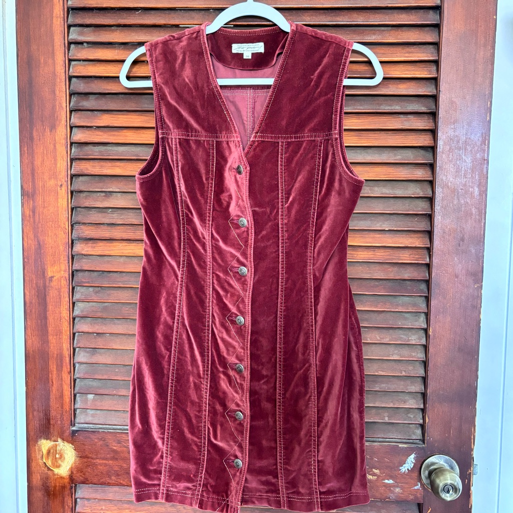 Velvety Button Up Dress